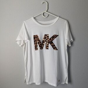 "Luxe Appeal: MICHAEL Michael Kors White and Gold Tee"